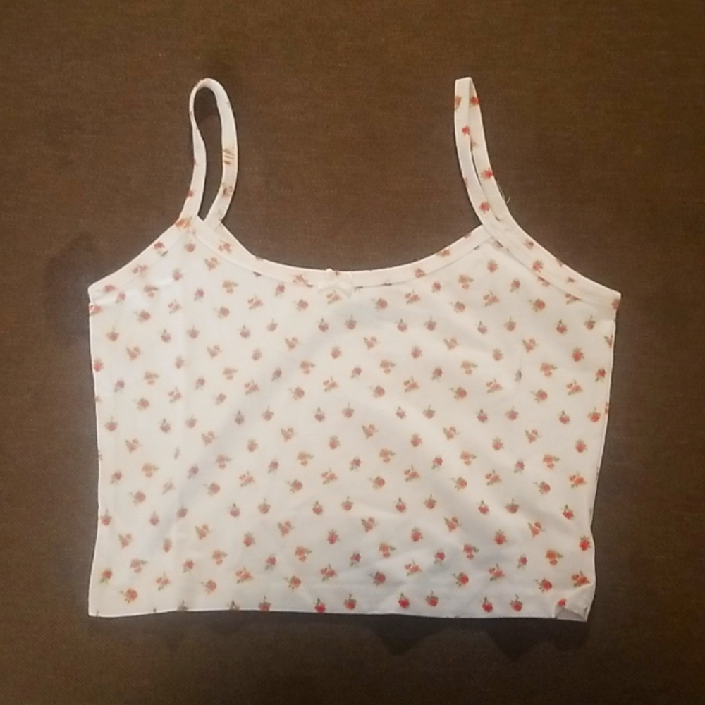 ASOS Size US:8 White Floral Crop-Top